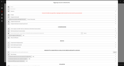 Aggiunta nuovo trattamento